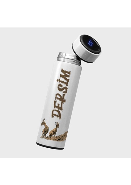 Dersim Yazılı Dijital Göstergeli Çelik Termos - 450 Mlt - Tunceli Şehri Termosu