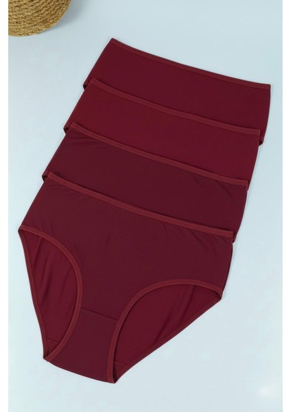 Kadın 4'lü Paket Yüksek Bel %100 Pamuklu Külot