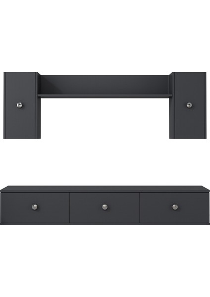 1334TV180-1CT Duvara Montaj Tv Sehpası, Tv Ünitesi Antrasit-Gümüş fiyatları
