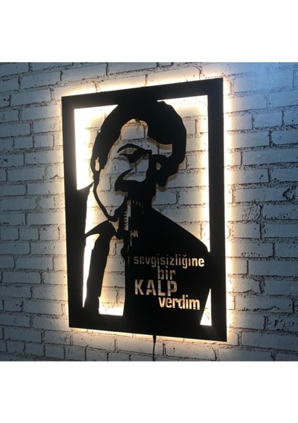 Müslüm Gürses LED Işıklı Tablo - Ahşap Duvar Dekorasyonu fiyatları