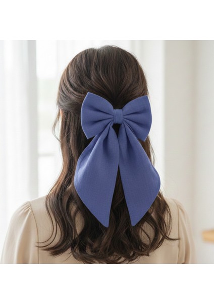 9027 El Yapımı Mavi Renk Fiyonk Toka / 5 cm fiyatları