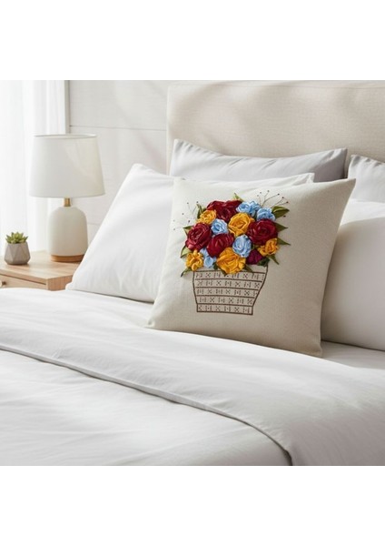 2602 El Yapımı Dekoratif Kurdela Nakışı Işlemeli Kırlent / Yastık Kılıfı fırsatları