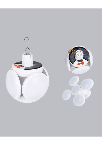 Solar Güneş Enerjili ve USB Şarjlı 5 Kanatlı LED Kamp Lambası - UD001X-50OU40 indirimleri