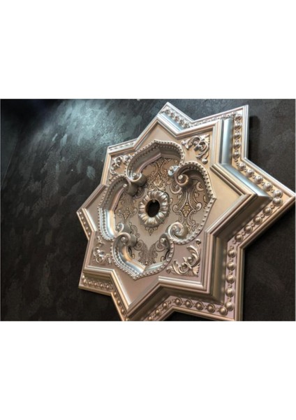 Decogold 60 cm Yıldız Gümüş Saray Tavan Göbek modelleri