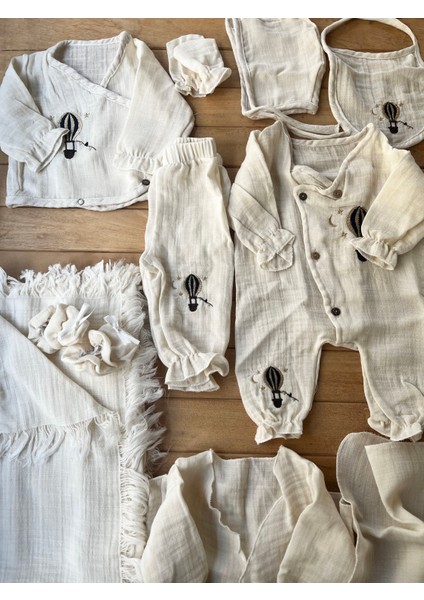 Turp %100 Pamuk 10'lu Müslin Lüx Erkek Hastane Çıkışı Balon Desenli