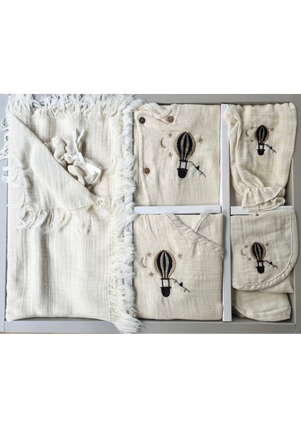Turp %100 Pamuk 10'lu Müslin Lüx Erkek Hastane Çıkışı Balon Desenli