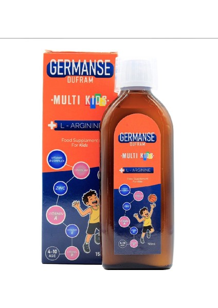 Dufram Multi Kids şurup 150 ml Multivitamin Multimineral L-Arjinin Sitikolin D3 B Vitamini fırsatları