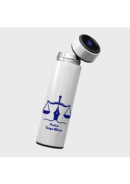 Isme Özel Kürtçe Parêzer Avukatlara Özel Dijital Göstergeli Çelik Termosu (Isim Için Mesaj Atınız)