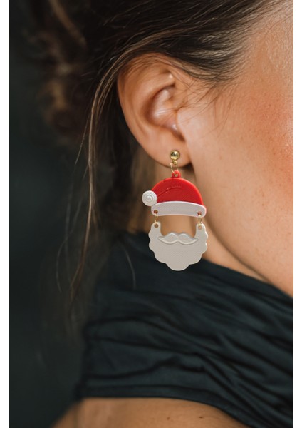 Noel Baba Özel Tasarım Sallantılı Küpe