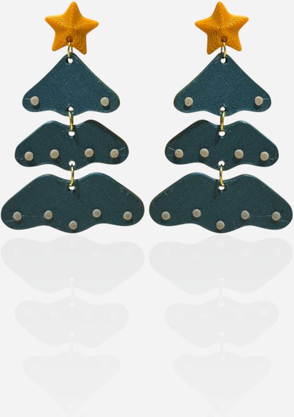 Yılbaşı Çam Ağacı Özel Tasarım Küpe modelleri