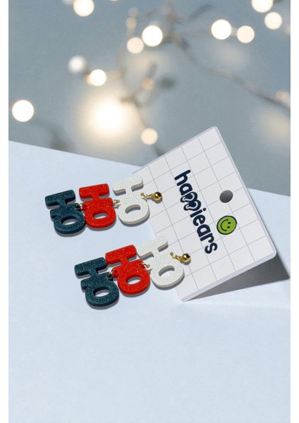 Ho Ho Ho Yılbaşı Temalı Özel Tasarım Küpe fiyatları