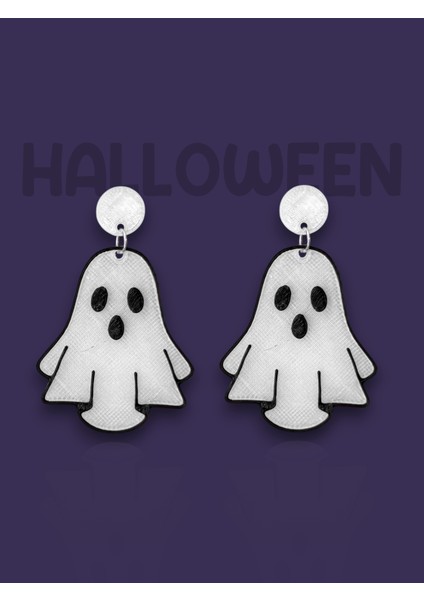 Halloween Cadılar Bayramı Gece Parlayan Fosforlu Hayalet Özel Tasarım Küpe modelleri