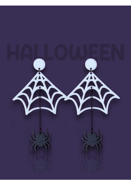 Halloween Cadılar Bayramı Örümcek Ağı Özel Tasarım Küpe fiyatları