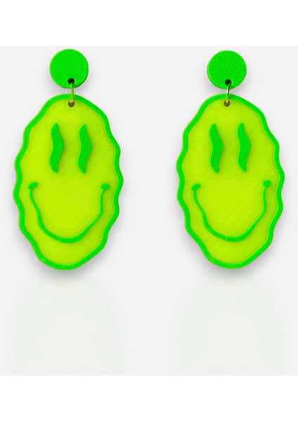Neon Renkli Gülen Yüz Özel Tasarım Küpe (Smile) fiyatları