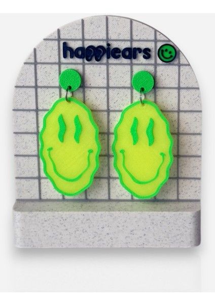 Neon Renkli Gülen Yüz Özel Tasarım Küpe (Smile) modelleri