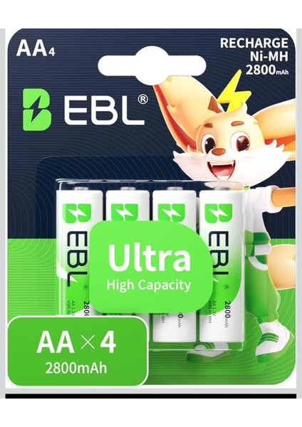 2800 Mah Nimh Kalem Pil AA 4'lü