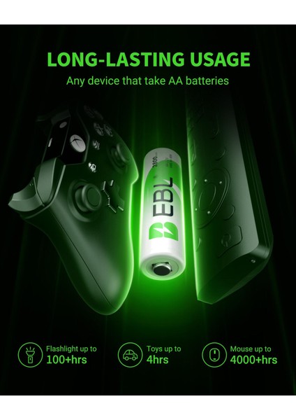 2800 Mah Nimh Kalem Pil AA 4'lü