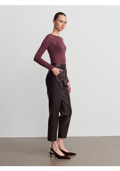 32122 Kayık Yaka Modal Kaşmir Ultra Hafif Bluz-Mürdüm indirimleri