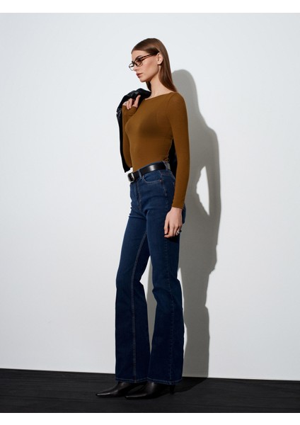 32122 Kayık Yaka Modal Kaşmir Ultra Hafif Bluz-K.kiremit indirimleri