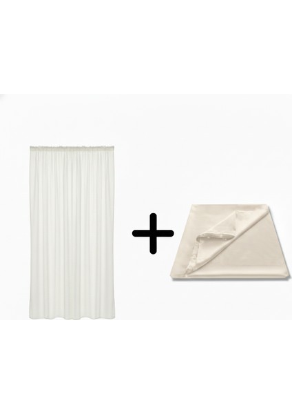 Ekru Renk Ekstraforlu Pilesiz Düz Tül + Güneşlik Seti – 1 Adet Tül & 1 Adet Güneşlik Kampanya Paketi (Özel Ölçü Seçenekli) fiyatları