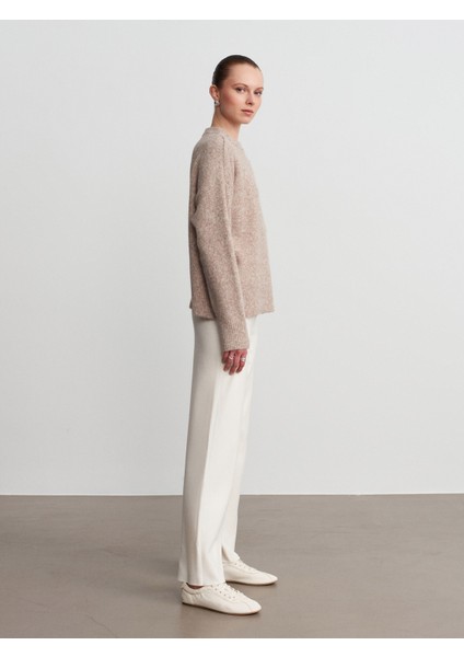 10837 Yün Karışımlı Kalpli Kazak-Vizon M. indirimleri