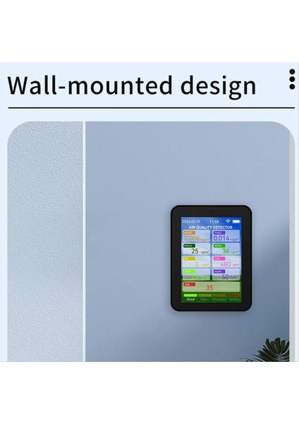 Taya Wıfı Hava Kalitesi Ölçer Hcho Tvoc Karbon Monoksit Co2 Pm2 5/10 Test Cihazı Taşınabilir Sıcaklık Nem Dedektörü Siyah (Yurt Dışından) indirimleri