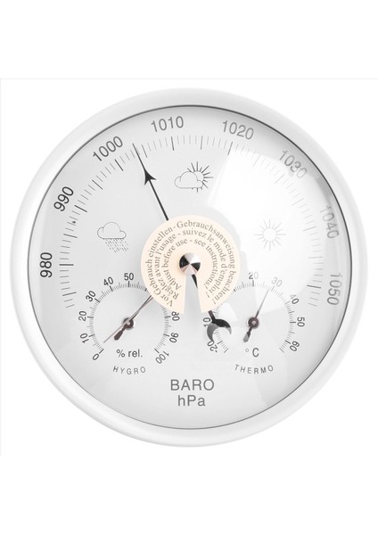 Dijital Kapalı Higrometre Taşınabilir 3 1 Duvar Asılı Hava Termometresi Barometre Higometre Ev Dekor 132MM Farklı Ortam Için Kullanın (Beyaz Tek Beden) (Yurt Dışından)