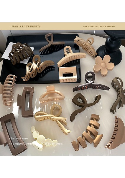 Zarif Kavrama Klipsi Büyük Saç Hacmi Saç Tokası Kadın Kıdemli Anlamda Başın Arkası Plaka Saç Köpekbalığı Klipsi Headdress Saç Tokası (Yurt Dışından) indirimleri