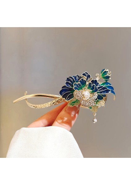 Antik Stil Mizaç Çiçek Inci Püskül Şakayık Çiçek Büküm Klip Gelişmiş Anlamda Yay Çan Orkide Çiçek Saç Tokası Bahar Klip (Yurt Dışından)