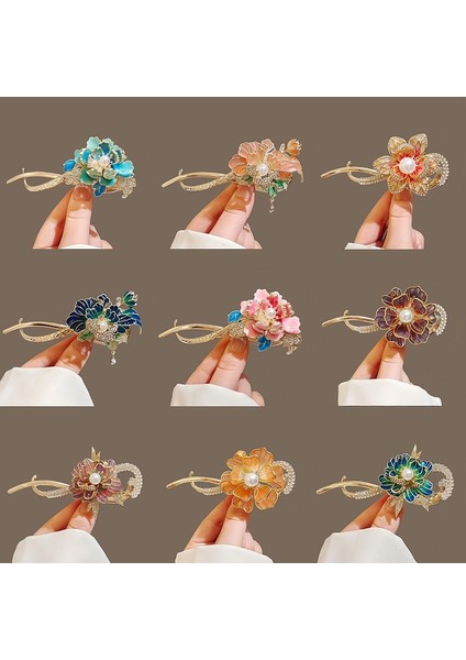 Antik Stil Mizaç Çiçek Inci Püskül Şakayık Çiçek Büküm Klip Gelişmiş Anlamda Yay Çan Orkide Çiçek Saç Tokası Bahar Klip (Yurt Dışından) fiyatları
