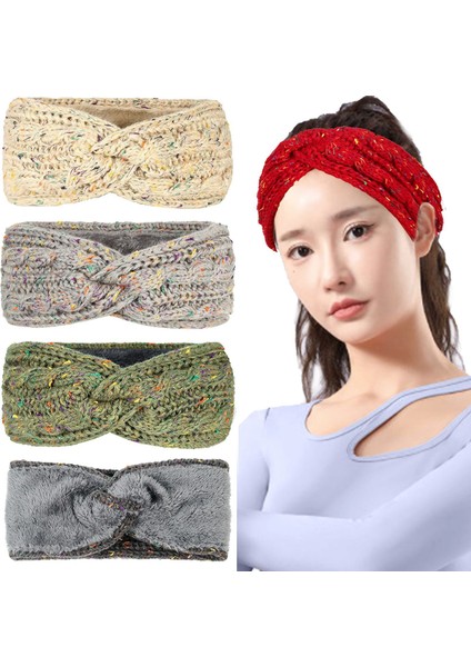 Avrupa ve Amerika Birleşik Devletleri Sonbahar ve Kış Aylarında Yastıklı Renkli Nokta Saç Bandı Örme Yün Başlık Kalınlaştırılmış Sıcak Kafa Bandı Akrilik Spor Kulak Koruma Setleri (Yurt Dışından) modelleri