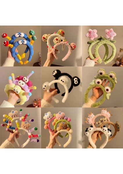 Sevimli Büyük Gözler Kurbağa Saç Bandı Ins Ilginç Eğlenceli Peluş Kafa Bandı Sonbahar ve Kış Yı Yüz Özel Saç Bantları Baş Aksesuarları (Yurt Dışından) fiyatları