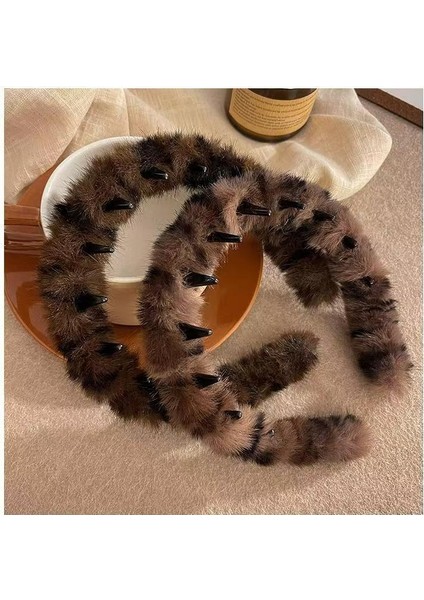 Sonbahar ve Kış Kore Kafa Bandı Retro Leopar Diş Peluş Yüksek Kranial Üst Saç Bandı Kadın Kaymaz Yı Yüz Saç Kartı Kafa Aksesuarları (Yurt Dışından) modelleri