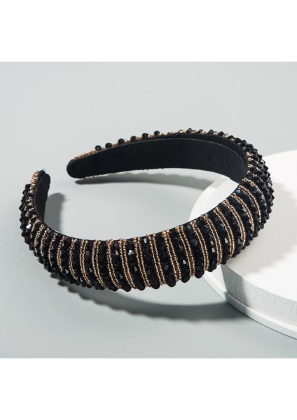 Saç Bantları El Dokuması Boncuklu Kafa Bandı Kadın Ok Sünger Basit Yı Yüz Headdress Saç Aksesuarları Kore Versiyonu (Yurt Dışından)