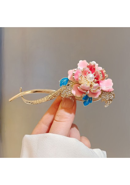 Antik Stil Mizaç Çiçek Inci Püskül Şakayık Çiçek Büküm Klip Gelişmiş Anlamda Yay Çan Orkide Çiçek Saç Tokası Bahar Klip (Yurt Dışından)