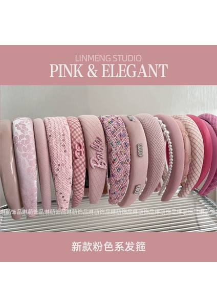 Sonbahar ve Kış Pembe Yüksek Kafatası Üst Yay Saç Bandı Headdress Kore Tatlı ve Güzel Kafa Bandı Net Kırmızı Basit Saç Aksesuarları (Yurt Dışından) fiyatları