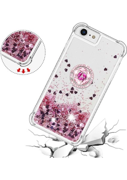 Halka Kickstand Halka Kickstand Kum ile IPhone Se 6/7/8 Için Telefon Kılıfı (Yurt Dışından) modelleri