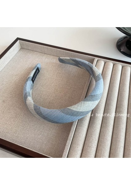 Krem Mavi Küçük Taze Yüksek Kafatası Üst Saç Bandı Kadın Yeni Kafa Bandı Saç Tokası Net Kırmızı Yı Yüz Saç Aksesuarları (Yurt Dışından)