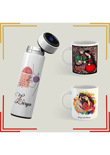 Sevgililere Isme Özel Kürtçe Kupa ve Termos - Sevgililer Için Kürtçe Kupa (Isim Için Mesaj Atınız)