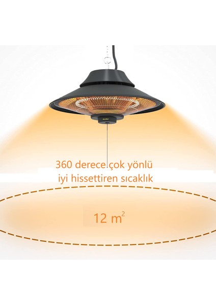 Elirg 2000 Watt Karbon Infrared Elektrikli Tavan Isıtıcısı