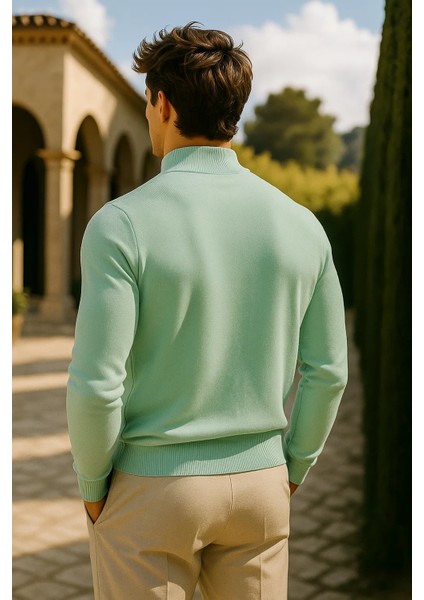 Erkek Basic Premium Comfort Uzun Mint Kazak indirimleri