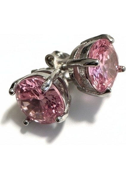 925 Ayar Gümüş Kadın Pembe Taşlı Çivi Küpe – Zarif & Şık Tektaş Model fiyatları
