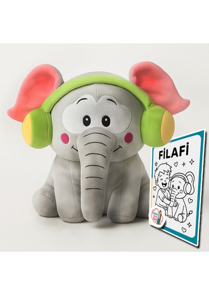 Filafi Fil Peluş Oyuncak – Yumuşak Bebek & Çocuk Oyuncağı | Kulaklıklı 32CM