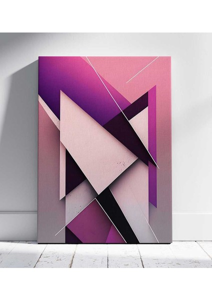 Dinamik Mor Geometri Oturma Odası Salon Kanvas Tablo Duvar Resim