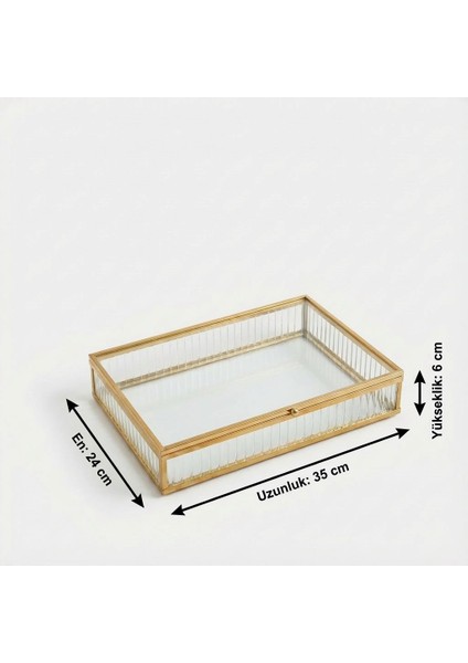 Cam Kapaklı Metal Çerçeveli Aynalı Kız Isteme Çikolata Kutusu - Büyük Sandık 35X24X6 cm fiyatları