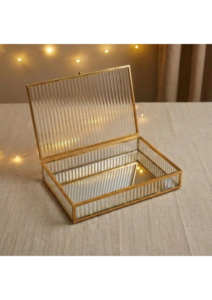 Cam Kapaklı Metal Çerçeveli Aynalı Kız Isteme Çikolata Kutusu - Büyük Sandık 35X24X6 cm modelleri