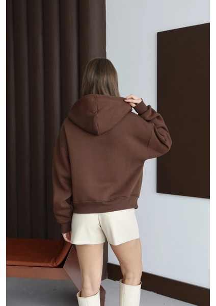 3 Iplik Şardonlu Kapşonlu Hoodie Frm Kahve P510437 fırsatları