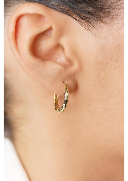 14 Ayar Altın Kemik Halka Küpe modelleri