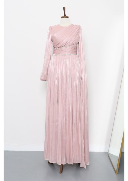 Pudra Bel Büzgülü Taşlı Abiye fırsatları