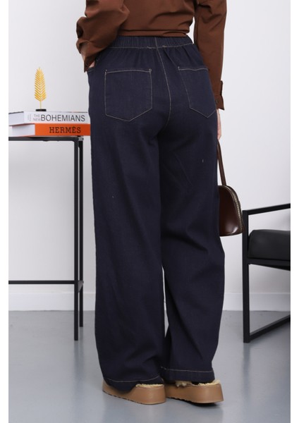 Mavi Geniş Paça Denim Pantolon fırsatları